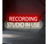 Light Up RECORDING STUDIO IN USE Panneau néon LED à intensité variable Alimentation USB pour salle d'enregistrement, chambre à coucher, décoration de salle de jeux, accessoires de studio photo (5 V