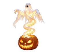 Light Up Rising Ghost 90cm Halloween Yard Prop with Pumpkin Base