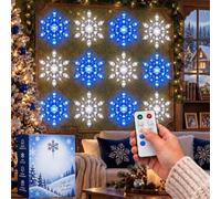 Light Up Snow Flake,Christmas Snowflake Wall,Blue White Glow Winter Decor | 3D Snowflake Wall Lights Set,for Bedroom,Living Room, Fireplace, Holiday Party & Winter Wonderland Decorations