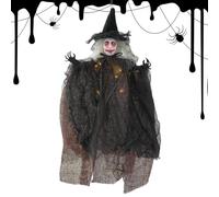 LIGHT UP Witch Ornament - Pendentif suspendu Halloweens, affichage décoratif hanté | Plan spectral brillant pour le séjour au vol extérieur jardin porche balcon,
