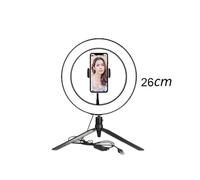 light2 tipod1 - Anneau lumineux LED universel avec support de téléphone portable flexible, lampe, éclairage annulaire avec pince pour table, pour diffusion en direct, bureautique et cuisine