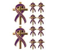 LIGHTAOTAO 10 Pièces Broche Commémorative en Alliage Léger avec Croix et Ruban Finition Lisse et Élégante Robuste pour Femmes et Hommes Pour funérailles et Rassemblements Mémoriels