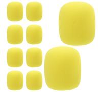 LIGHTAOTAO 10 Pièces Housse en Écume Jaune pour Microphone à Main Microperforations, Compatible, Réduit les Sons Plosifs, pour Ktv et Performances sur Scène