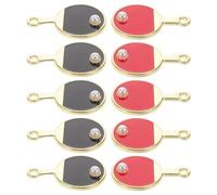 LIGHTAOTAO 10 Pièces Mini Raquette de Tennis de Table Alliage Lot de Charms pour Création Bijoux Porte-clés et Décorations DIY Accessoires Élégants Rouge et Noir