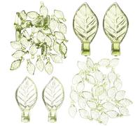 LIGHTAOTAO 100 Breloques Feuille en Acrylique Vert Clair pour Création de Bijoux, Surface Lisse, Dimensions 5×10 Mm, pour Fabrication de Bracelets et Autres Loisirs Créatifs