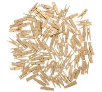 LIGHTAOTAO 100 Pinces à Linge en Bois Or pour Photos et Mémos, Robustes et Gain de Place, pour Décoration Murale et Chambres, Mini Pinces Artisanales 3,5x0,7cm