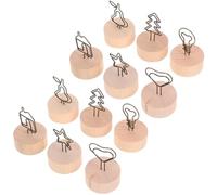 LIGHTAOTAO 12 Pièces Porte-mémos Bois avec Socle Stable Pinces Multifonctions pour Bureau Photos Cartes et Décorations de Fête