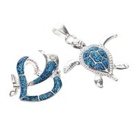 LIGHTAOTAO 2 Pendentifs Tortues Marines en Alliage Bleu, Breloques Fines pour Fabrication de Bijoux, Accessoires pour Créations DIY Élégantes et Fraîches