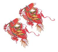LIGHTAOTAO 2 pièces Patchs Thermocollants Dragon Rouges Brodés Petits Écussons pour Vêtements Sacs et Casquettes Accessoires Chapeaux Décoratifs Multi-usages Faciles à Appliquer et