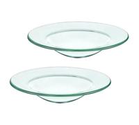 LIGHTAOTAO 2 Pièces Plat de Remplacement en Verre Rond pour Chauffe-Cire, Facile à Utiliser, Diffuseur D'huiles Essentielles, Design Simple et Généreux, Maison Salons de Beauté