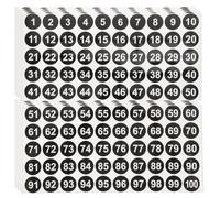 LIGHTAOTAO 20 Feuilles D'autocollants Ronds de Numéros Auto-adhésifs en Raflacoat Noir, Étiquettes Organisatrices Claires pour Cintres et Livres en Classe ou Emballage