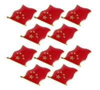 LIGHTAOTAO 20 Pièces Broche Drapeau du Pays China Flag en Alliage Rouge Étoile à Cinq Branches, Insigne à Épingle Compact pour Événements à Thème et Accessoires Polyvalents