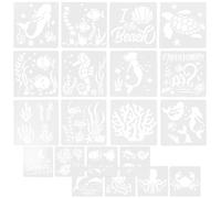 LIGHTAOTAO 20feuilles Pochoirs de Peinture Océan Réutilisables Modèles Décoratifs Animaux Marins pour DIY Pochoirs Créatifs Pet Faciles à Nettoyer pour Mur Bois