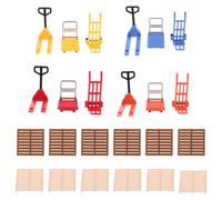 LIGHTAOTAO 36 Pièces Modèle Miniature de Chariot Élévateur en Plastique Transpalette Manuel, Design Réaliste, Résistant la Décoloration et Déformation, Accessoires Décoratifs pour Maison