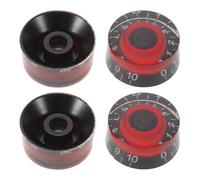 LIGHTAOTAO 4 Pièces Bouton de Contrôle Compatibilité pour Guitare Électrique et Basse en Plastique Noir Texture Antidérapante Accessoire Essentiel pour Instruments de Musique