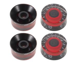 LIGHTAOTAO 4 Pièces Bouton de Contrôle Compatibilité pour Guitare Électrique et Basse en Plastique Noir Texture Antidérapante Accessoire Essentiel pour Instruments de Musique