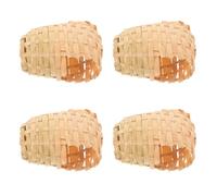 LIGHTAOTAO 4pcs Nichoirs Décoratifs en Bambou Faits Main de Nid D'oiseau avec Crochet, Faciles à Nettoyer, Style Campagne pour Décoration Intérieure et Extérieure