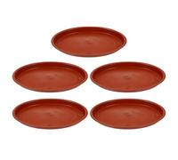 LIGHTAOTAO 5 Pièces Plateau Rouge en Plastique Ovale pour Pot de Fleurs, Bac de Récupération Solide Qui Prévient Les Taches d'eau Débordements de Terre