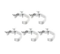 LIGHTAOTAO 5pcs Crochets de Fixation en Aluminium Argenté pour Projecteurs de Scène, Design Antidérapant, Capacité de Charge Sécurisée, Adaptés pour Lampes Mobiles 30-52mm, Concerts