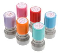 LIGHTAOTAO 6 pièces Tampons Éducatifs Anglais Tampons Auto-encreurs Petits Motifs pour Enseignants et Élèves pour Récompenses Devoirs et Activités Créatives Couleur Couleur Aléatoire