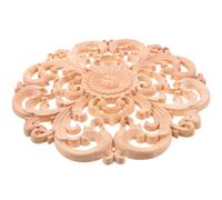 LIGHTAOTAO Applique Décorative en Bois Massif Ronde 30X30X1 CM Incrustation Sculptée Naturelle Non Peinte pour Meubles Murs et Portes Ornements de Meubles Vintage pour Décoration Maison