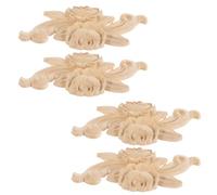 LIGHTAOTAO Applique Murale en Bois Sculpté Rose Décorative 4 Pièces en Matériau Synthétique Beige pour Décoration de Maison Élégante et Artistique