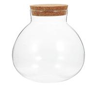 LIGHTAOTAO Bocal Verre Rond avec Couvercle Liège pour Terrarium Micro Paysage Pot Transparent pour Succulentes Plantes Air Mousse Vase de Table Compact