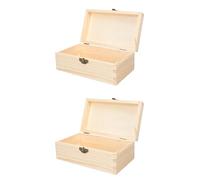 LIGHTAOTAO Boîte à Bijoux en Bois Inachevée 2pcs pour Bricolage Diy, Rangement Portable pour Bijoux et Petits Objets, Coffret Artisanal à Peindre
