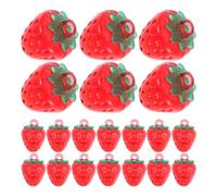 LIGHTAOTAO Breloques Fraise en Résine Rouge 3D Lot de 50, Mini Pendentifs pour Création Bijoux DIY, Accessoires Ludiques pour Colliers, Bracelets et Boucles D’Oreilles, Accessoires de Fête