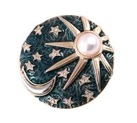 LIGHTAOTAO Broche Soleil Lune en Alliage, Accessoire Bijou à Perles Imitation pour Demoiselles d'Honneur et Amis, Décoration Robe pour Fête et Performance, Style Conspicu