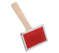 LIGHTAOTAO Brosse de Toilettage en Bois Manche Rouge pour Chiens et Chats, Peigne à Aiguilles Polyvalent pour Démêler et Enlever les Poils Morts