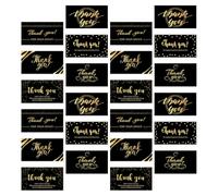 LIGHTAOTAO Cartes de Remerciement Noires Design Élégant et Utilisation Polyvalente 300 Pcs en Papier Dos Vierge pour et Paquet de Courses