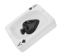 LIGHTAOTAO Cendrier Créatif en Céramique Blanche Design Cartes de Poker, Portable et Moderne, pour Cigarettes D'intérieur au Bureau ou Maison