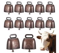 LIGHTAOTAO Cloches à Bétail Son Clair et Résistant en Métal Petit Format Lot de 12 pour Chèvres et Animaux pour Ferme et Activités en Plein Air