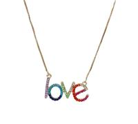 LIGHTAOTAO Collier Design Unique et Élégant en Alliage Lettres D'amour Coloré avec Cristaux pour Offrir en Présent ou Porter au Quotidien