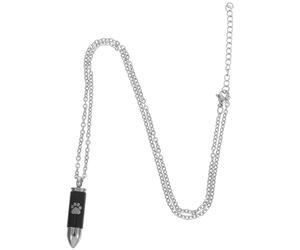 LIGHTAOTAO Collier Empreinte de Noir Urne en Titane pour Acier Pendentif Chien Bijou Crémation Souvenir Funéraire Simple et Chic de Patte pour Mémoire