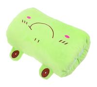 LIGHTAOTAO Coussin Chauffe-Mains Multifonction en Peluche Dessin Animé Grenouille Oreiller Chaud Mains Double Poche Latérale pour l'hiver Bureau Couleur Verte 1 Pièce