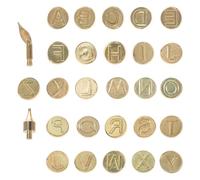 LIGHTAOTAO Ensemble de 26 Embouts de Pyrogravure en Laiton pour Lettres Alphabet, Outil de Travail du Bois pour Transfert de Gravure et Bricolage Créatif, Compatible Loisirs Artistiques