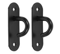 LIGHTAOTAO Fixations Murales en Acier Inoxydable pour Bandes de Résistance, Lot de 2 Crochets Noirs Grosse Ouverture, Ancrage Mural Robuste pour Entraînement Fitness, à Suspendre et Yoga