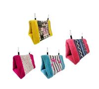 LIGHTAOTAO Hamac Suspendu Nid D'oiseau Triangulaire Confortable et Chaud pour Perroquet en Toile et Peluche Jaune pour Oiseaux Petits et Hiver