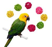 LIGHTAOTAO Jouets pour Oiseaux en Rotin 10 Pièces, Boules en Vigne pour Perroquets et Petites Cages, Stimulation Physique et Instinct de Mastication Satisfaits Couleur Couleur Aléatoire