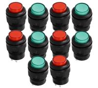 LIGHTAOTAO Lot de 10 Interrupteurs à Bascule Lumineux Marche/arrêt Bouton Rond en Plastique et Cuivre, Ouverture 16mm, Résistance et Durabilité pour Usage Industriel