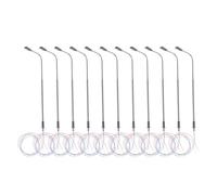 LIGHTAOTAO Lot de 10 Lampadaires LED Miniatures 3v en Acier Inoxydable Blanc Froid à L’échelle 1/150 pour Modélisme Ferroviaire, Accessoires D’éclairage Réaliste pour Réseaux de Trains