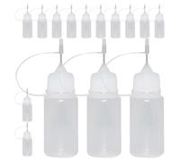 LIGHTAOTAO Lot de 15 Flacons Compte-gouttes Plastique Blanc 30 Ml Pointe Aiguille pour Bricolage DIY et Réparations Domestiques, Flacons Souples Fermeture Étanche