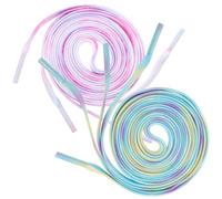LIGHTAOTAO Lot de 2 Paires de Lacets Plats Dégradés Colorés en Polyester pour Chaussures Décontractées et Baskets, Lacets Multi usages Apportant une Note de Couleur Couleur Aléatoire