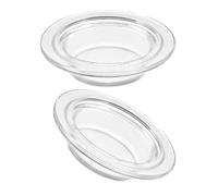 LIGHTAOTAO Lot de 2 Plats de Remplacement en Verre Rond pour Chauffe-Cire, Structure Stable et Utilisation Polyvalente, pour Anniversaires et Mariages