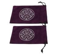 LIGHTAOTAO Lot de 2 Pochettes de Rangement pour Tarot en Flanelle Douce Violette Cordon de Serrage, Petit Paquet Décoratif à Huit Branches, Organisateur Pratique pour Cartes de Tarot