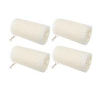 LIGHTAOTAO Lot de 4 Éponges de Bain Naturelles en Luffa Beige pour Gommage Doux du Corps, Outil Polyvalent Nettoyage Ménager