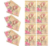 LIGHTAOTAO Lot de 40 Serviettes en Pulpe de Bois pour Fête Design Délicat Imprimé, Serviettes de Table Naturelles pour Dîner et Soirées de Remise de Diplômes Plusieurs styles
