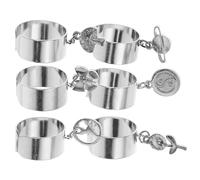 LIGHTAOTAO Lot de 6 Bagues Pendentif Soleil et Lune en Fer Argenté, Design Ajustable et Ouverture Créative pour Femme, pour Shopping et Banquets